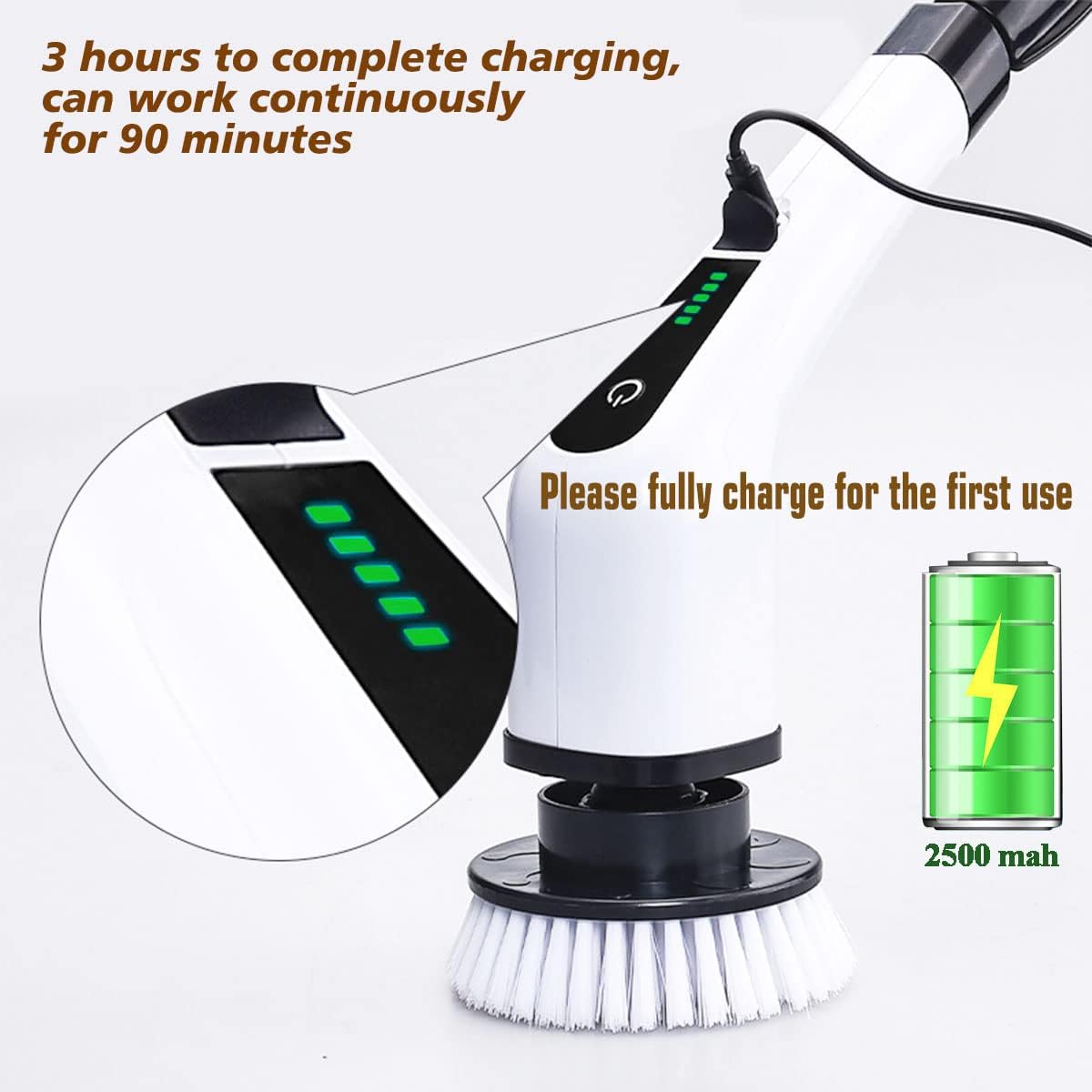 Electric Spin Scrubber Rechargeable Cleaning Brush