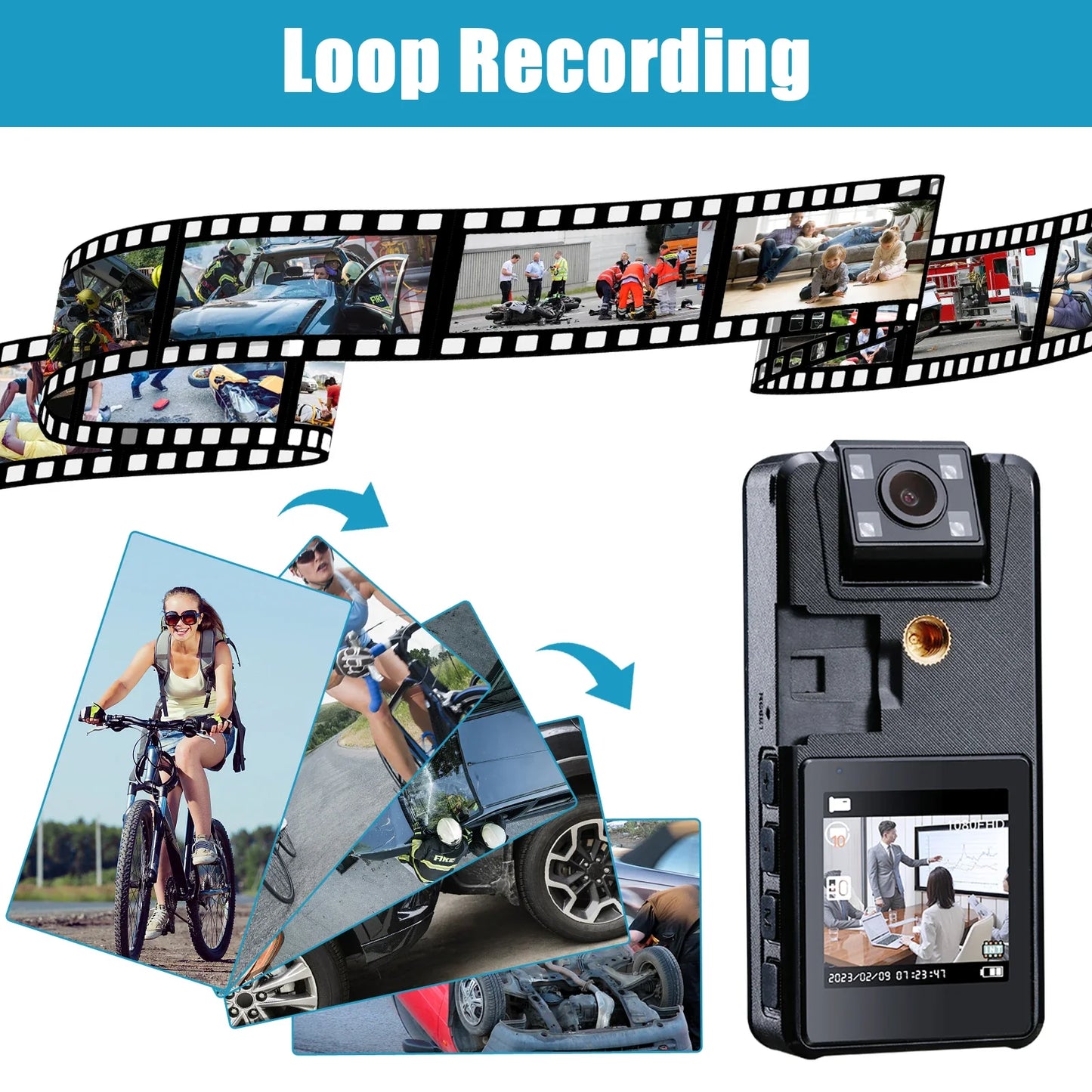 Vandlion A39 Portable Mini Digital Camera 1080P Bike DVR Night Vision Motion Detection Small Camcorders for Outdoor sports