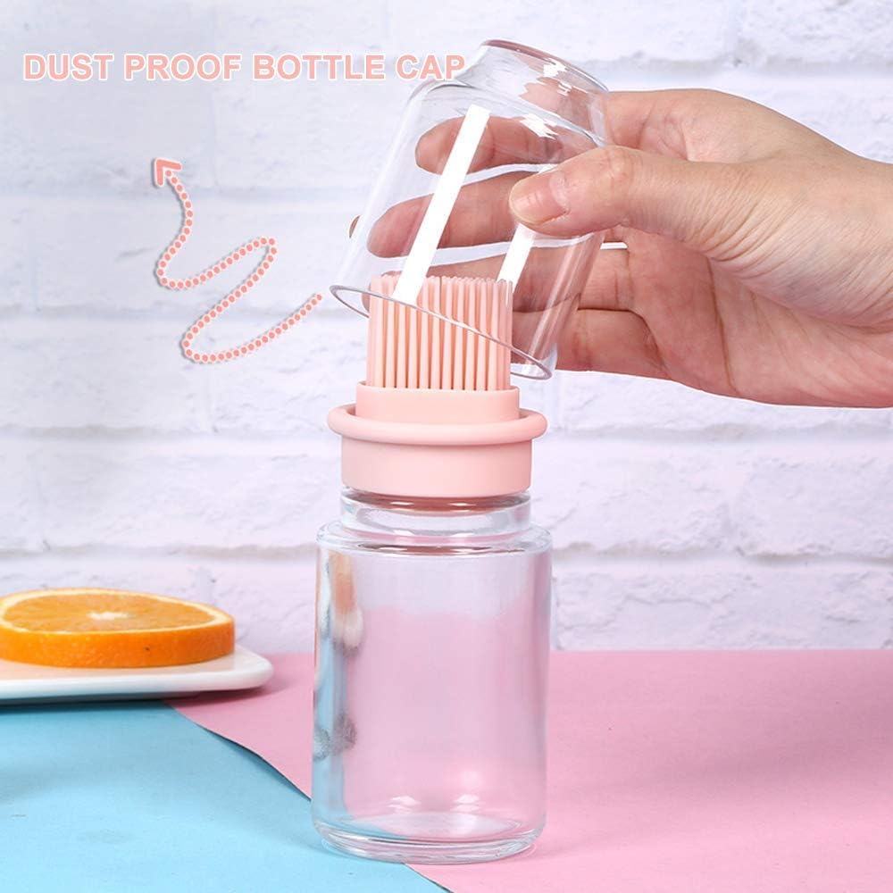 Portable Oil Bottle with Brush Silicone Barbecue Liquid Gadgets High-temperature Kitchen Baking Pastry Barbecue BBQ Tool