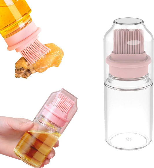 Portable Oil Bottle with Brush Silicone Barbecue Liquid Gadgets High-temperature Kitchen Baking Pastry Barbecue BBQ Tool