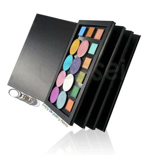 Coosei Book Shaped New Large Magnetic Eyeshadow Pallete 3/4 Layers EMPTY Big Makeup Palette Storage Box 60pcs 36mm Shadows