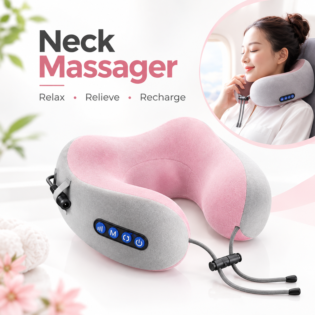 Electric U-Shaped Massager Neck Pillow