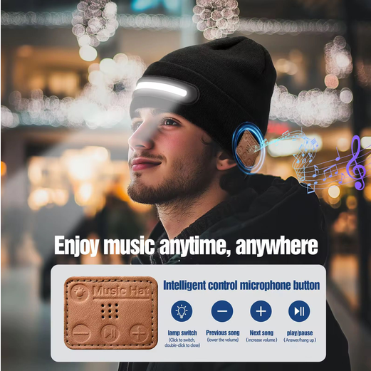 Rechargeable LED Light Hat Night Running Bluetooth