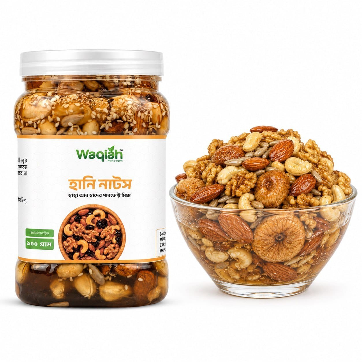 🍯 Waqiah Premium Honey Nuts — প্রকৃতির খাঁটি উপহার! 🌰✨