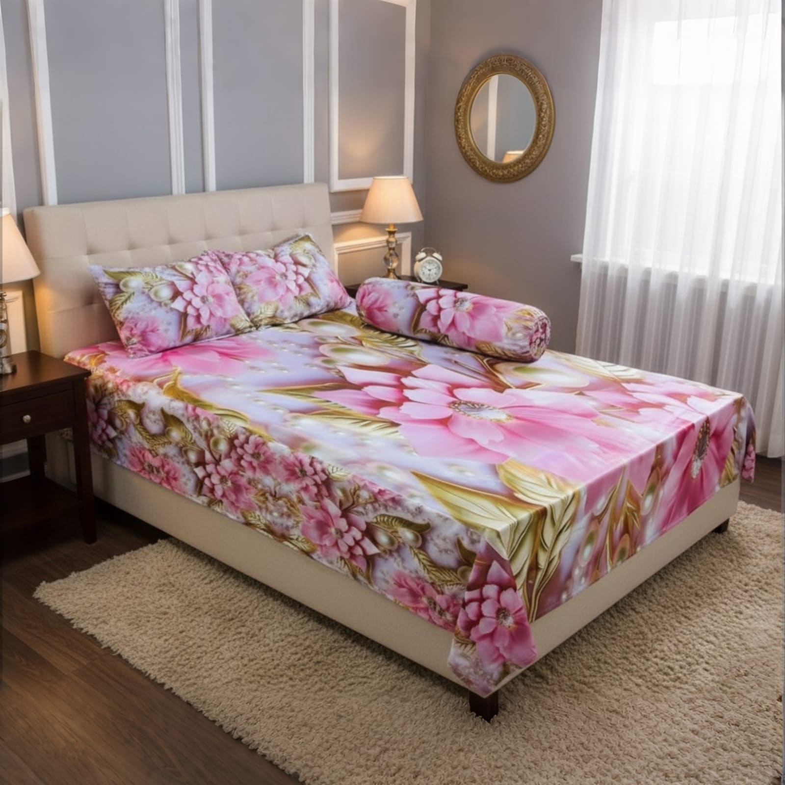 Water Proof 3D Design Bed Sheet
