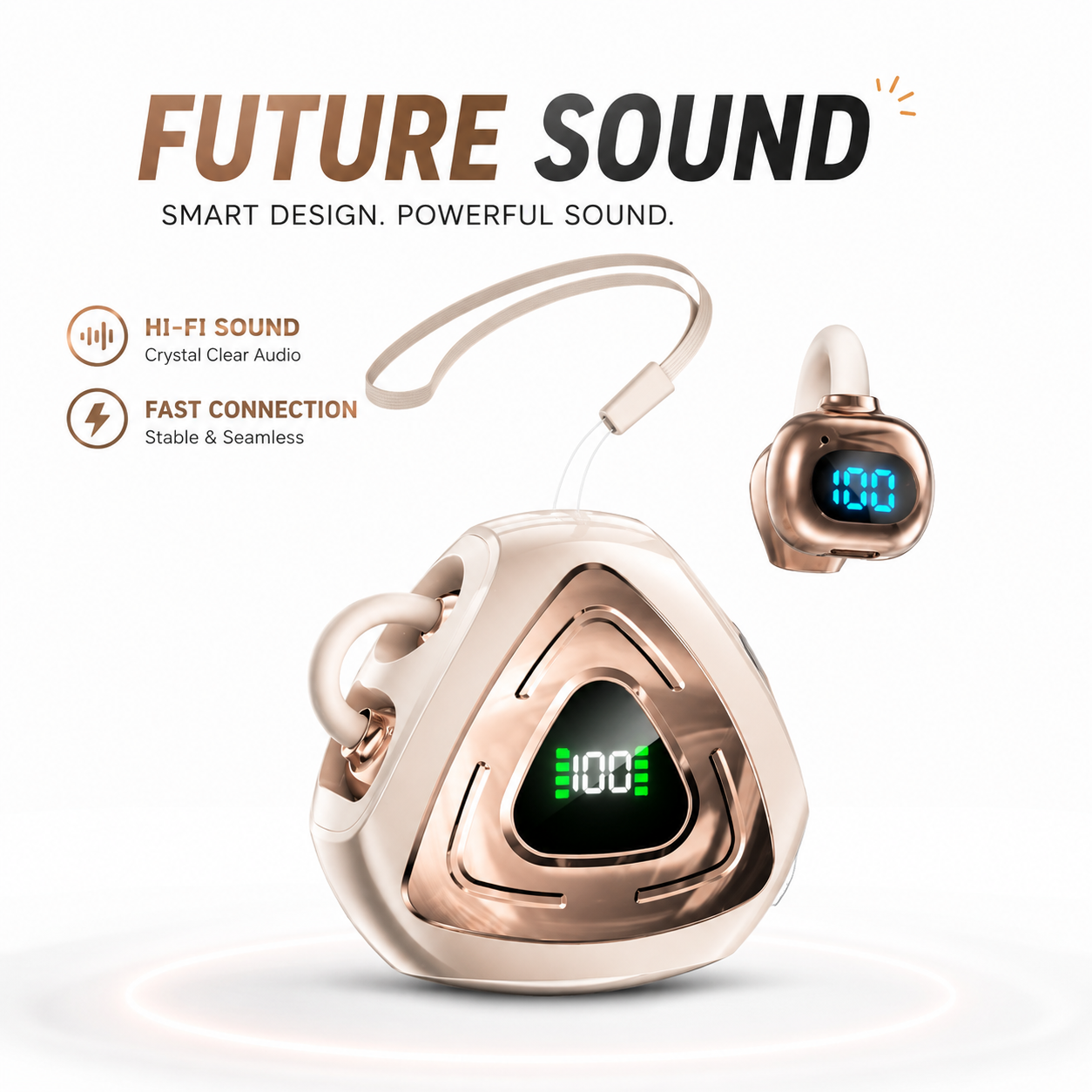Open-Ear Clip-On True Wireless Earbuds