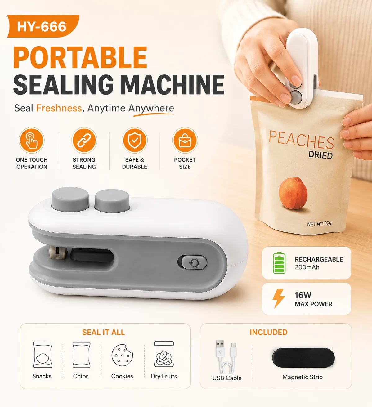 Rechargeable Portable Sealing Machine